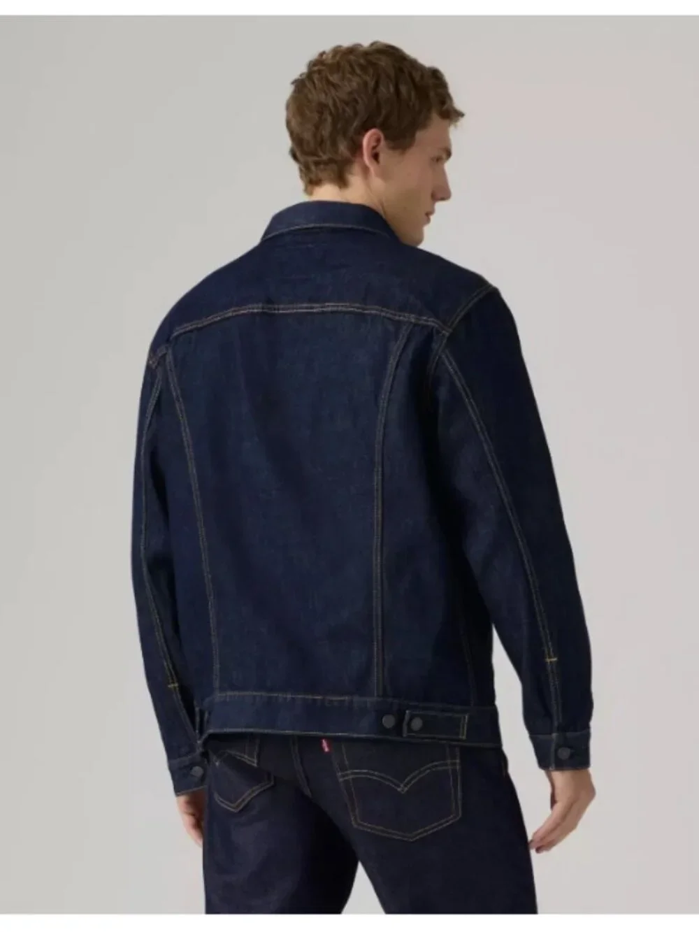 Levi's Premium Men's Trucker Denim Jacket Relaxed Dark Wash 100% Cotton Size XL